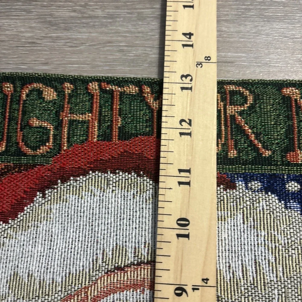 Lot of 4 Christmas Tapestry Placemats 13x19 Santa Naughty Or Nice & Holly Bells